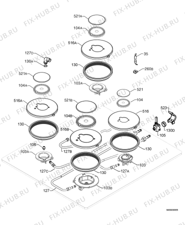 Взрыв-схема плиты (духовки) Arthurmartinelux AHT6421P - Схема узла Functional parts 267